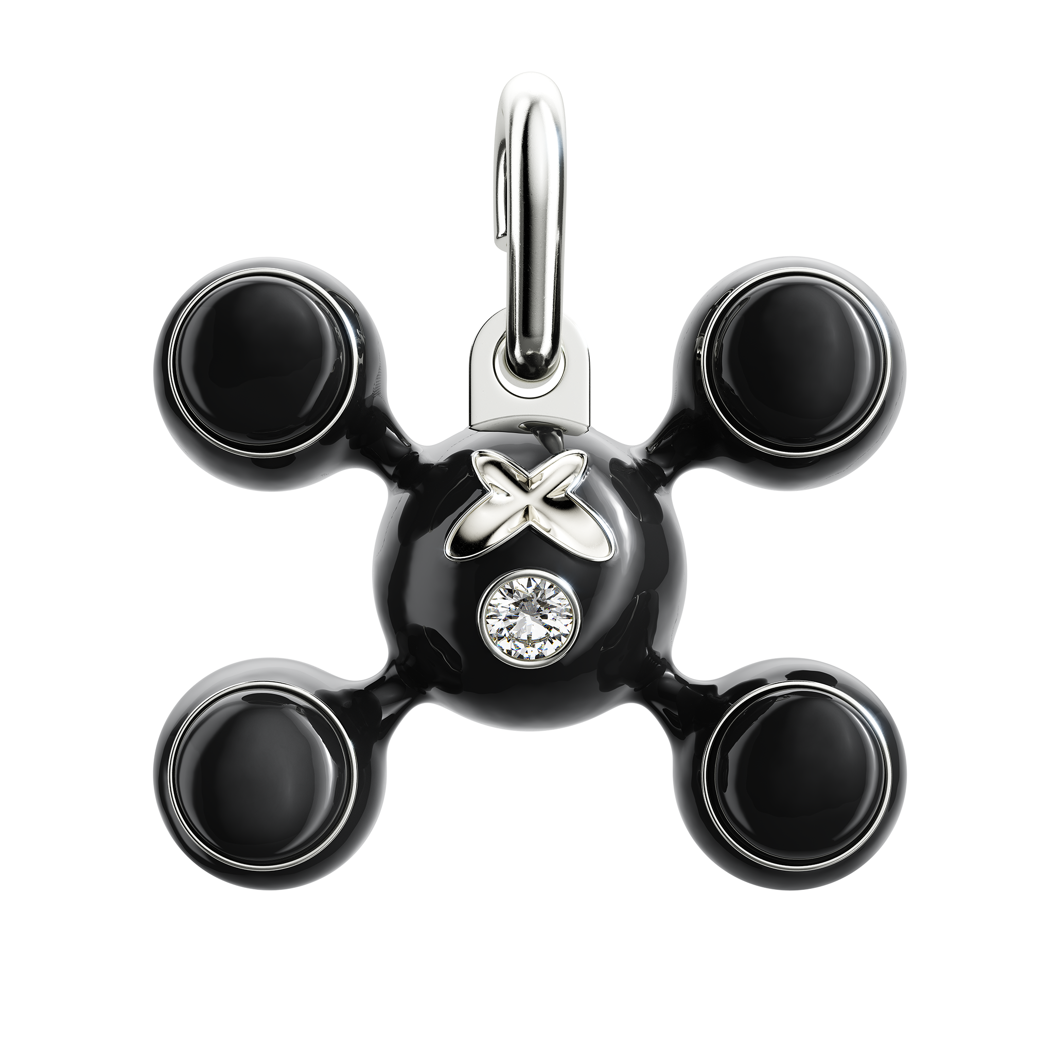 A detail of Sphere Legs Pendant XL in Black